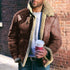 Men's jacket faux leather velvet